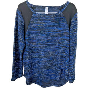 Thomas & Olivia Women's Pullover Blue Metallic Top Size Large